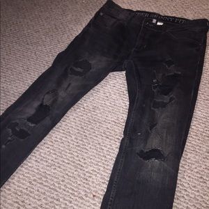 HM black denim pants
